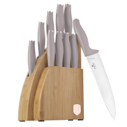 S�prava no�ov so stojanom BAMBOO 10 ks Taupe Collection