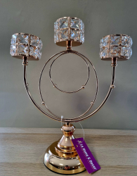 Svietnik trojramenn rose gold