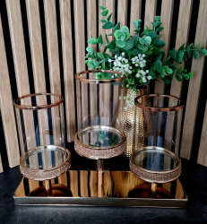 Trojramenn svietnik Rose Gold