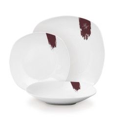 Jed�lensk� s�prava tanierov 18 ks Leonardo Collection bielo-bordov�