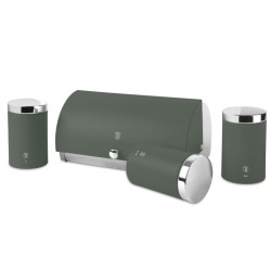 D�za na chlieb a sada 4 d�z na potraviny Matte Green Collection