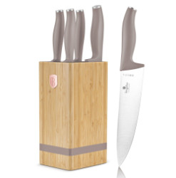 S�prava no�ov so stojanom BAMBOO 6 ks Taupe Collection