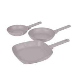 Sada panv�c s tit�nov�m povrchom 3 ks Taupe Collection steak