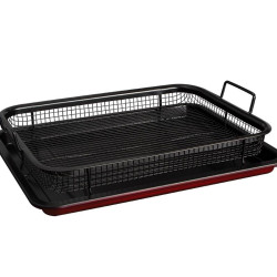 Plech na pe�enie s nepri�nav�m povrchom a kov. ko�om Burgundy Metallic Line 32,5x24,5x2 cm