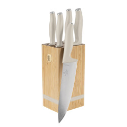 S�prava no�ov so stojanom BAMBOO 6 ks Sahara Collection