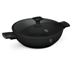 Panvica WOK s tit�nov�m povrchom a pokrievkou 30 cm Matte Black Collection