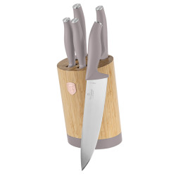 S�prava no�ov so stojanom BAMBOO 6 ks Taupe Collection