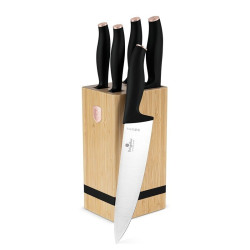 S�prava no�ov so stojanom BAMBOO 6 ks Black Rose Collection