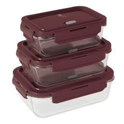 D�za na potraviny so sklenen�m vekom sada 3 ks Leonardo Collection