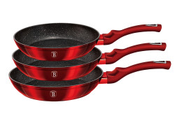 Sada panv�c s mramorov�m povrchom 3 ks Burgundy Metallic Line