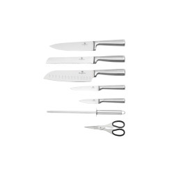 Sada no�ov nerez v oto�nom stojane 8 ks strieborn�