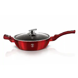 Panvica hlbok� s mramorov�m povrchom a pokrievkou 32 cm Burgundy Metallic Line