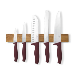 S�prava no�ov s magnetick�m dr�iakom z ag�tov�ho dreva 6 ks Leonardo Collection