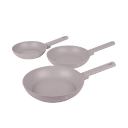 Sada panv�c s tit�nov�m povrchom 3 ks Taupe Collection