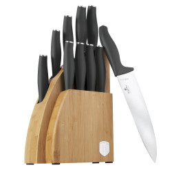 S�prava no�ov so stojanom BAMBOO 10 ks Antracit Collection