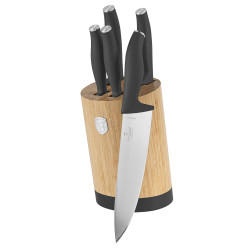 S�prava no�ov so stojanom BAMBOO 6 ks Antracit Collection