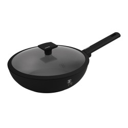 Panvica WOK s tit�nov�m povrchom a pokrievkou 28 cm Matte Black Collection