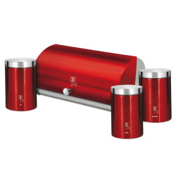 Box na chlieb a sada n�dob na potraviny 4 ks Burgundy Metallic Line
