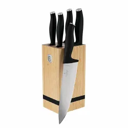 S�prava no�ov so stojanom BAMBOO 6 ks Matte Black Collection