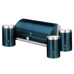 Chlebn�k a sada 4 hrncov Aquamarine Metallic Line