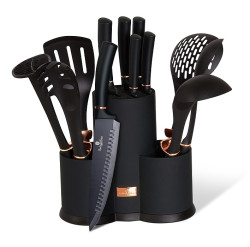 S�prava no�ov a kuchynsk�ho n��inia v stojane 12 ks Black Rose Collection