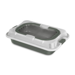 Plech na pe�enie s vekom prenosn� Matte Green Collection