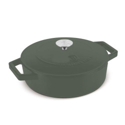 Liatinov� panvica s pokrievkou a smaltovan�m povrchom 26 cm Matte Green Collection