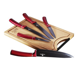 S�prava no�ov s nepri�nav�m povrchom + doska 6 ks Burgundy Line